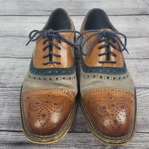 Justin Reece England Smith Casual Brogue Smarts In Brown Size EU 40 US 7 - Picture 3 of 16
